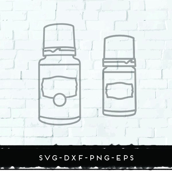 DIGITAL DOWNLOAD SVG 5ml 15ml Oil Bottle Cut File - Essential Oils - Cricut - Silhouette - Essential Oil Bottle