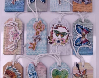 3D stickers - glitter - indian - butterflies - feather