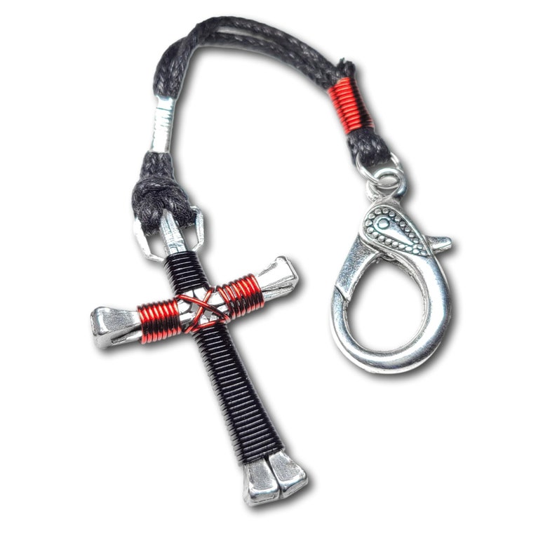 Black & Red Horseshoe Nail Cross Etsy