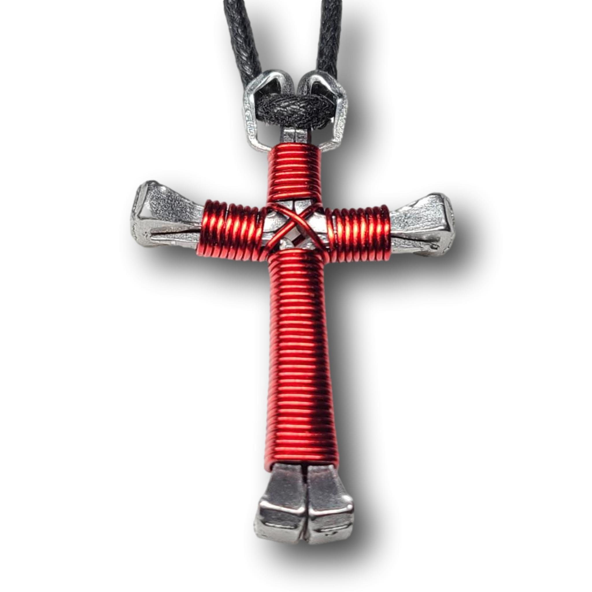 Red Horseshoe Nail Cross India