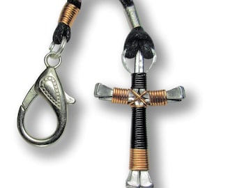 Swag Black & Orange Horseshoe Nail Cross - Etsy