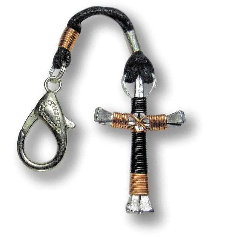 Sport Black/copper Horseshoe Nail Cross Zipper Pull Etsy