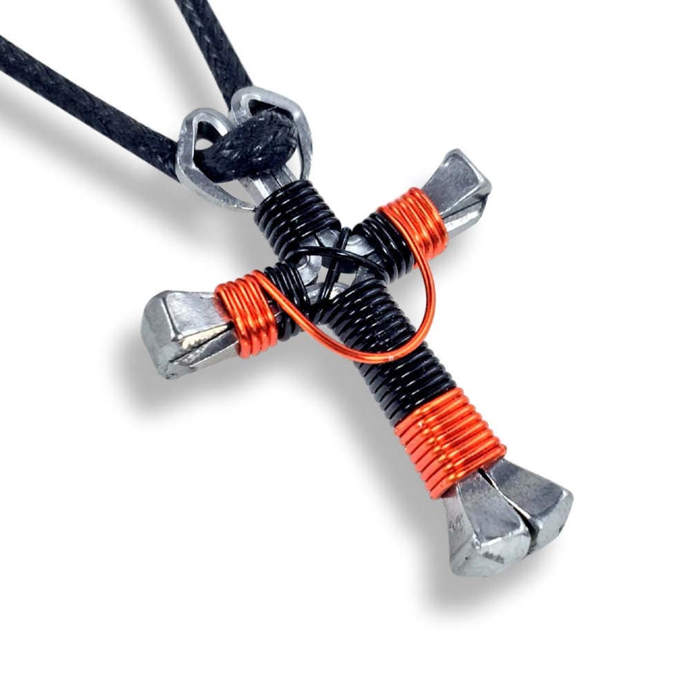 Swag Black & Orange Horseshoe Nail Cross - Etsy