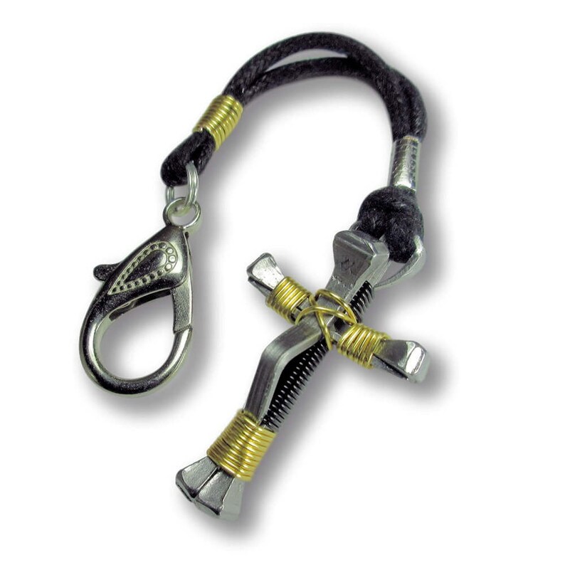 5 Nail Black & Gold Horseshoe Nail Cross Zipper Pull Etsy