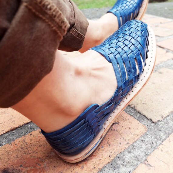 Huaraches Para Mujer Zapatilla de Cuero tejido | Etsy México