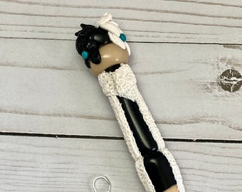 Cruella Ergonomic Crochet Hook, Polymer clay crochet hook, Handmade crochet hook, crochet hook, maker tool, Cruella, Dalmatians, crochet