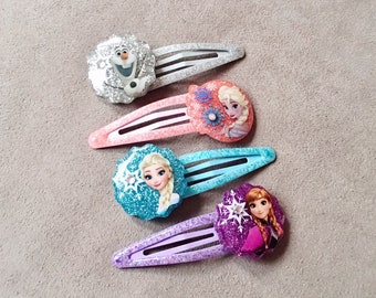 Frozen Hair Clip, Elsa Hair Clip, Toddler Snap Clips, Toddler hair clips, Girl hair clips, Girl Snap Clips, Snap Clip