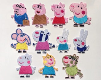 Iron On Patch, Embroidered Patch, Applique, Sewing Applique, Clothing Badge, Peppa Pig Patch, Peppa Pig Iron On, Peppa Pig Iron On Patch