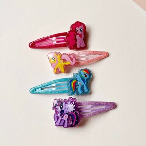 My Little Pony Hair Clips, Toddler Snap Clips, Toddler hair clips, Girl hair clips, Girl Snap Clips, Snap Clip