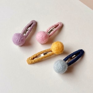 Baby hair clips, Baby Snap Clips, No slip hair clips, Toddler hair clips, baby girl hair accessories, Baby Hair Bows, Felt Ball Snap Clips