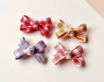 Gingham Bows, Baby hair clips, No slip hair clips, Toddler hair clips, baby girl hair accessories, Baby Hair Bows, Toddler Hair Bows