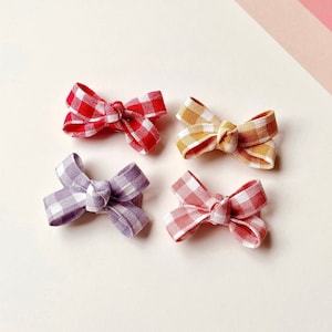Gingham Bows, Baby hair clips, No slip hair clips, Toddler hair clips, baby girl hair accessories, Baby Hair Bows, Toddler Hair Bows
