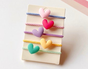 Baby Hair Ties, Toddler Hair Ties, Ponytail Holders, Hair Ties, Hair Elastics, Heart Hair Ties