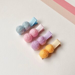 Baby hair clips, baby hair bows, No slip hair clips, Toddler hair clips, Toddler hair bows, Baby Hair Accessories, Felt balls hair clips