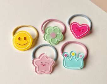 Baby Hair Ties, Toddler Hair Ties, Ponytail Holders, Hair Ties, Hair Elastics, Crown Hair Ties, Rainbow Hair Ties