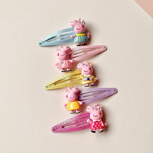 Fermagli per capelli di Peppa Pig, fermagli per capelli per bambini, fiocchi per capelli per bambini, fermagli per capelli per bambini piccoli, fermagli a scatto per bambini piccoli, fermagli per capelli per bambine, fermagli a scatto per bambine