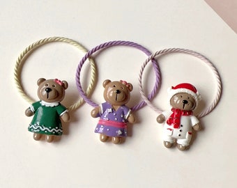 Baby Hair Ties, Toddler Hair Ties, Ponytail Holders, Hair Ties, Hair Elastics, Teddy Bear Hair Ties