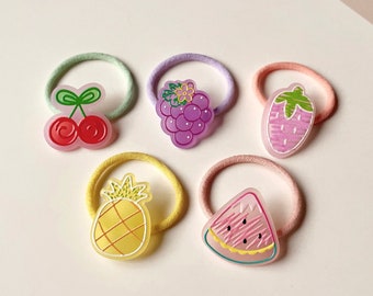Fruit Hair Ties, Baby hair clips, baby hair bows, Toddler hair clips, Toddler snap Clip, girl hair clips, Hair Ties, Ponytail Holders