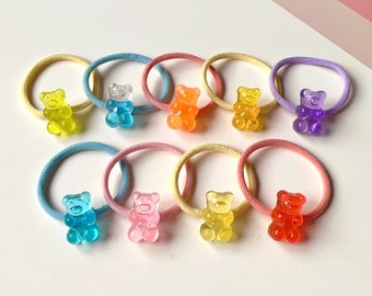 Baby Hair Ties, Toddler Hair Ties, Ponytail Holders, Hair Ties, Hair Elastics, Gummy Bear Hair Ties, Bear Hair Ties