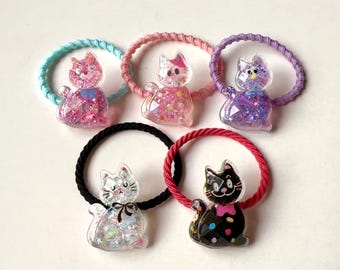 Kitten Hair Ties, Cat Hair Ties, Baby hair clips, baby hair bows, Toddler hair clips, Toddler snap Clip, girl hair clips, Hair Ties