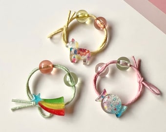 Candy Hair Ties, Baby hair clips, baby hair bows, Toddler hair clips, Toddler snap Clip, girl hair clips, Hair Ties