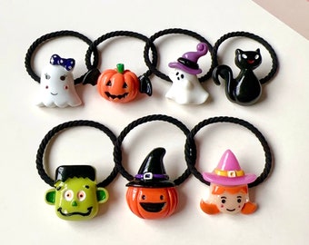 Baby Hair Ties, Toddler Hair Ties, Ponytail Holders, Hair Ties, Hair Elastics, Pumpkin Hair Ties, Cat Hair Ties, Halloween Hair Ties
