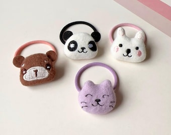 Animal Hair Ties, Bunny Hair Ties, Baby hair clips, baby hair bows, Toddler hair clips, Toddler snap Clip, Ponytail Holders, Hair Ties