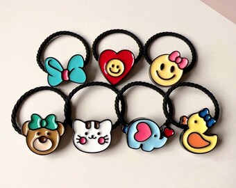Animal Hair Ties, Kitten Hair Ties, Baby hair clips, baby hair bows, Ponytail Holders, Toddler snap Clip, girl hair clips, Hair Ties