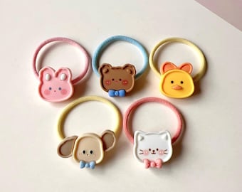 Bunny Hair Ties, Kitten Hair Ties, Baby hair clips, baby hair bows, Toddler hair clips, Toddler snap Clip, girl hair clips, Hair Ties