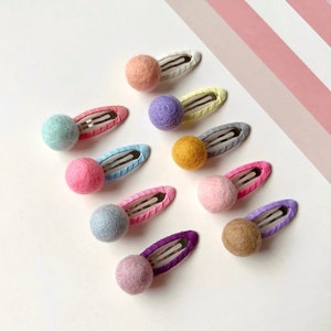Baby hair clips, Baby Snap Clips, No slip hair clips, Toddler hair clips, baby girl hair accessories, Baby Hair Bows, Felt Ball Snap Clips