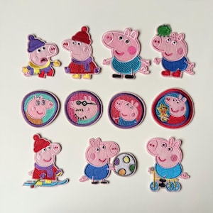 Iron On Patch, Embroidered Patch, Applique, Sewing Applique, Clothing Badge, Peppa Pig Patch, Peppa Pig Iron On, Peppa Pig Iron On Patch