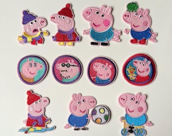 Iron On Patch, Embroidered Patch, Applique, Sewing Applique, Clothing Badge, Peppa Pig Patch, Peppa Pig Iron On, Peppa Pig Iron On Patch