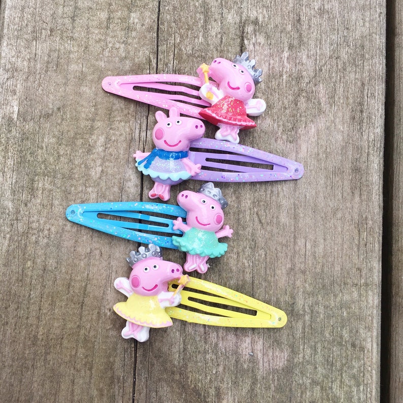 Peppa Pig Hair Clips Baby hair clips baby hair bows Toddler Etsy