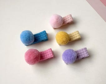 Baby hair clips, baby hair bows, No slip hair clips, Toddler hair clips, Toddler hair bows, Girl Hair Clips, Pom Pom Hair Clips