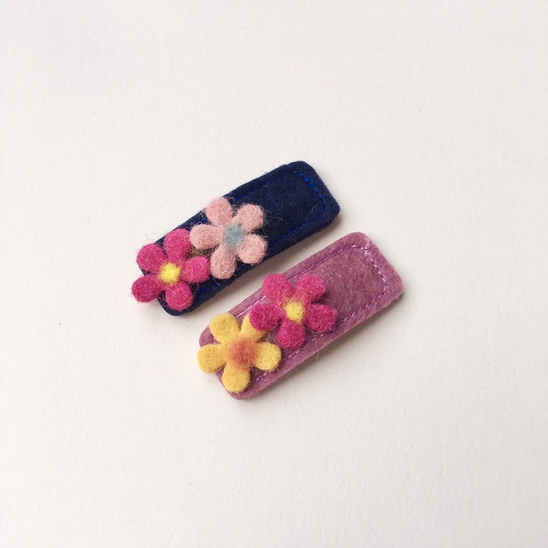 No Slip Hair Clip, Toddler Snap Clips, Toddler hair clips, Girl hair clips, Girl Snap Clips, Snap Clip, Felt Snap Clips image 7