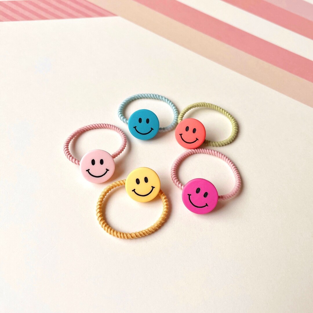 Baby Hair Ties, Toddler Hair Ties, Ponytail Holders, Hair Ties, Hair Elastics, Smiley Face Hair