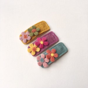 No Slip Hair Clip, Toddler Snap Clips, Toddler hair clips, Girl hair clips, Girl Snap Clips, Snap Clip, Felt Snap Clips image 2