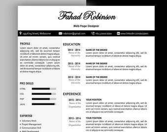 Resume, resume template, professional resume, teacher resume, 1 page resume, modern resume, cv instant, creative resume, free resume