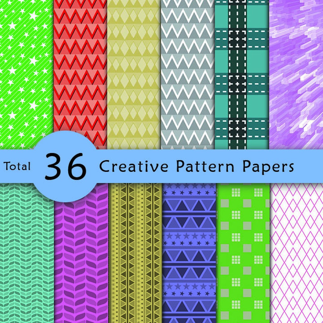 Creative Geometric Digital Papers Pack, Gift Wrap Paper, Printable ...