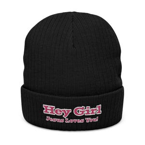 Bonnet, Bonnet Christian, Chapeau religieux, Bonnet brodé, Accessoires d'hiver douillets, Hey Girl Jesus Loves You