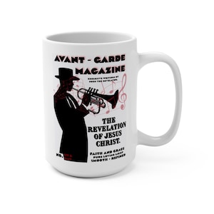 Op jazz geïnspireerde mok, religieuze koffiekop, theemok openbaring van Jezus Christus, christelijk cadeau, beker inspirerende quote