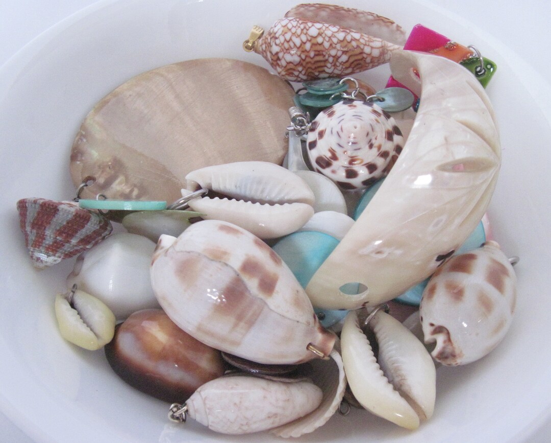 Vintage to Now Focal Shell Bead Lot, Mixed Shell Bead Lot, Focal ...