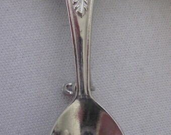 Vintage Signed Florida Silver Souviner Spoon Brooch Pin, Safety Pin Closure, Gift, Costume Jewelry
