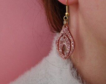 IN CLIT NITO; Glitter Perspex Earrings