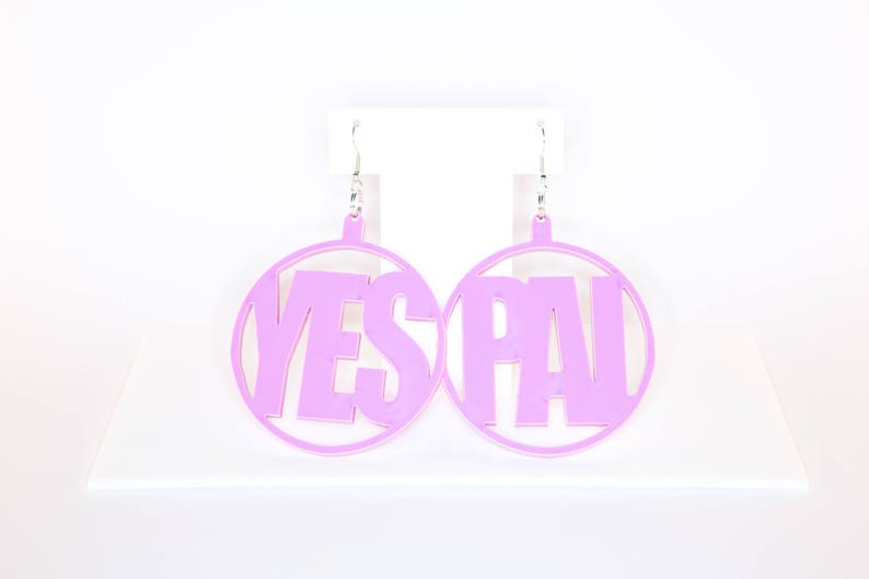 YES PAL Hoop Perspex Earrings image 1