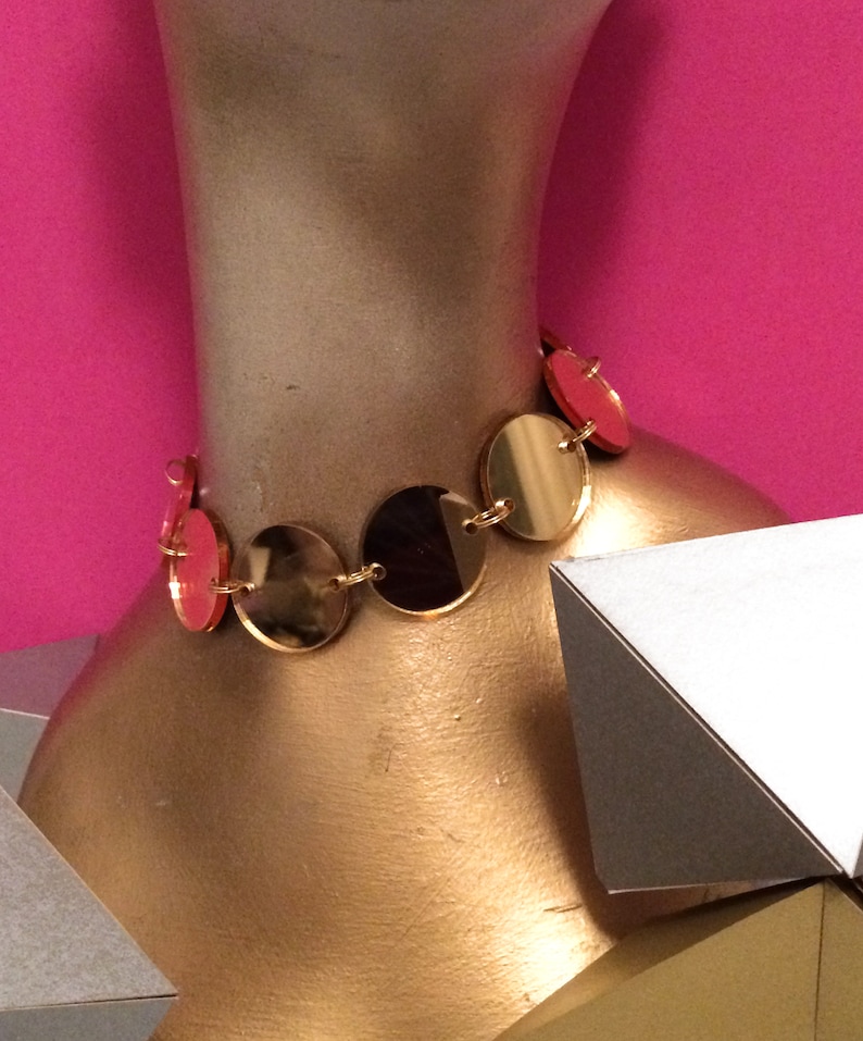 DISCO DISCO; Mirrored Perspex Choker