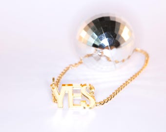 Yes Small Mirrored Perspex Necklace | Reflective Statement Jewelry | Kokomo Design