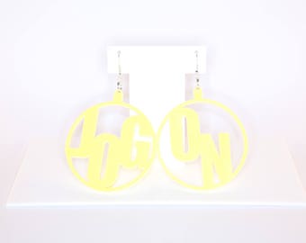 JOG ON hoop perspex earrings