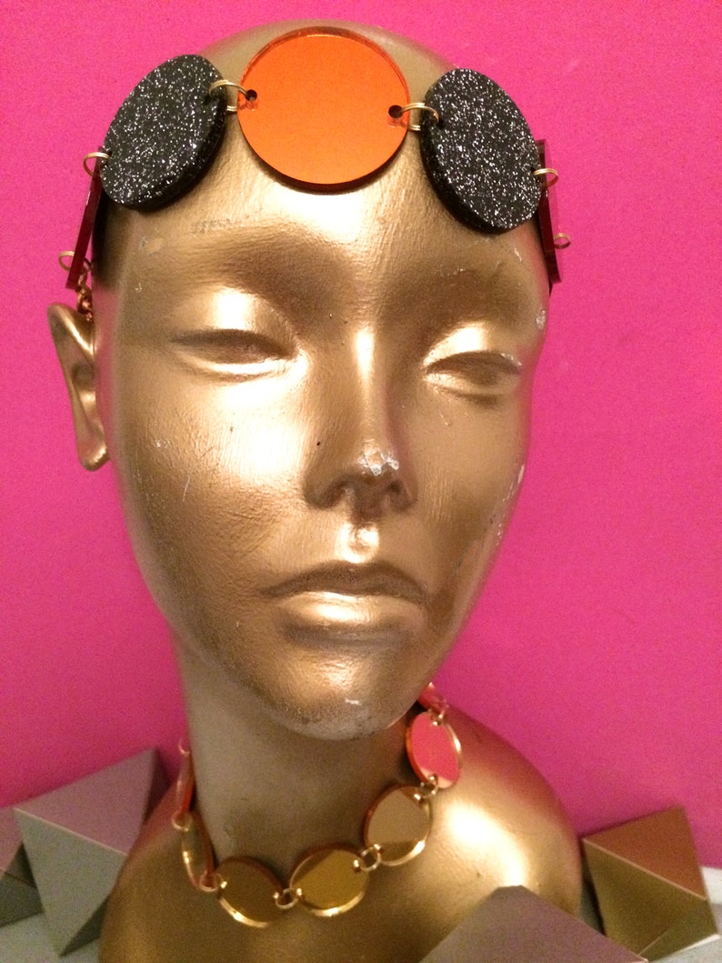 DISCO DISCO; Mirrored Perspex Choker