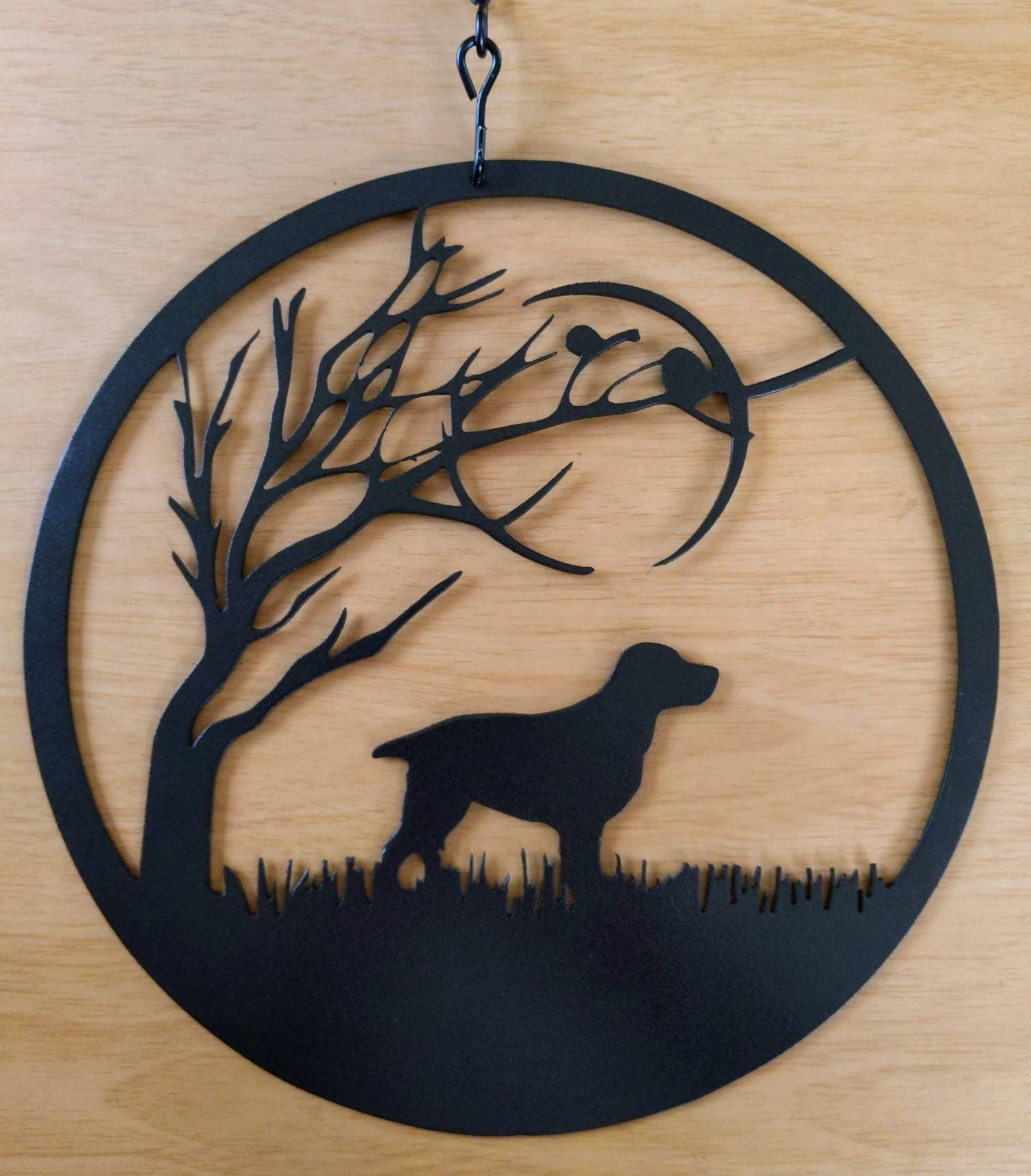 Spaniel dog. Metal Wall Hanging Plaque. Home Garden and Patio Etsy